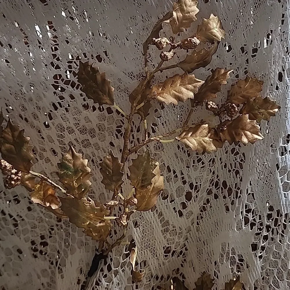 Vintage Gold Leaf Decorative Floral Picks Accent Fall Autumn Tgiving Christmas